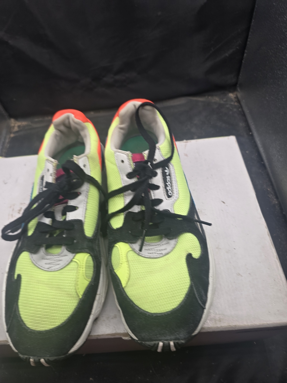 Adidas Kids Neon Green Black Running‎ Shoes